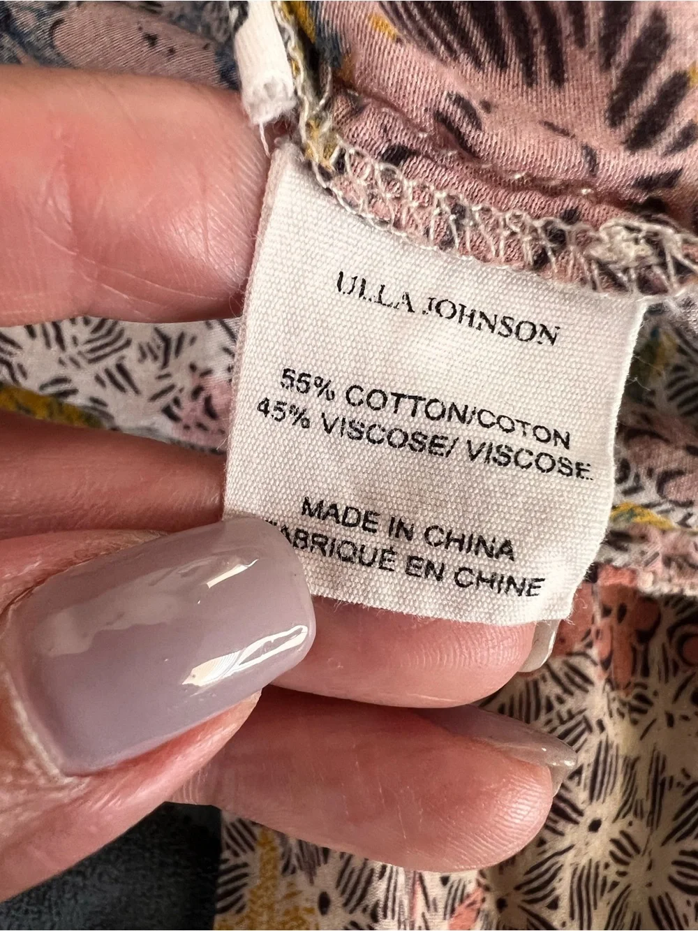 Ulla Johnson Remy Top Women Size 2 Long Sleeve Floral Blouse Puff Sleeve B15
